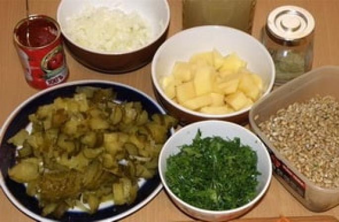 Dietary recipes: rassolnik Preparation of rassolnik - video